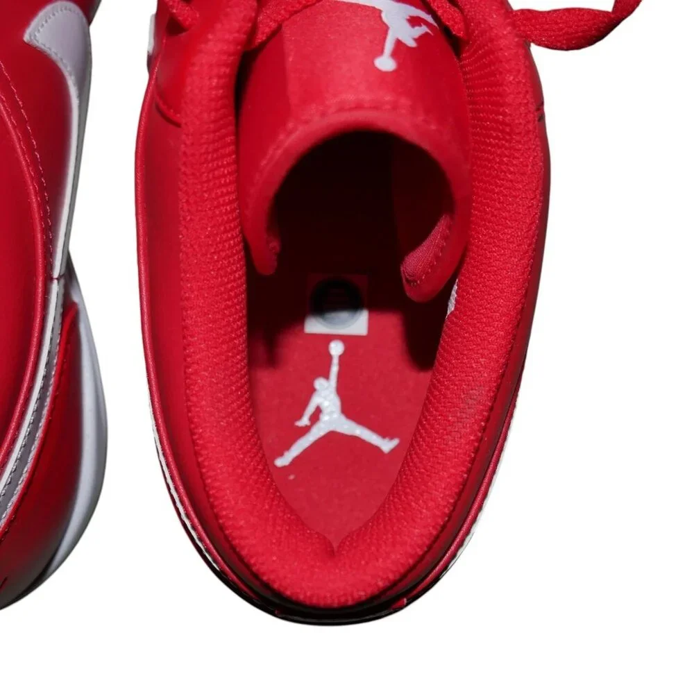 Nike Air Jordan 1 Retro Low Baseball Cleats Mens size 15  Varsity Red White New!